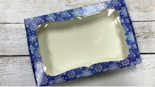 Коробка 20х30х3, Синя сніжинка