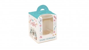 Коробка для 1 капкейка, з ручкою, Easter