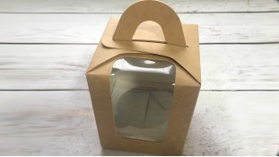 Коробка для 1 капкейка, з ручкою, Крафт