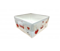 Коробка для десертів 20х20х10 см Love