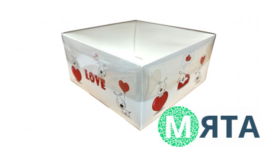 Коробка для десертів 20х20х10 см Love