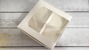 Коробка для десертів 20х20х6 см, біла