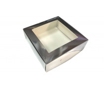 Коробка для десертів 20х20х7 см, Срібло