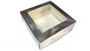 Коробка для десертів 20х20х7 см, Срібло