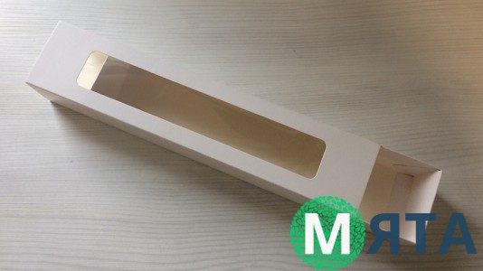 Коробка для макаронсів 30х6х5 см, біла