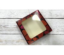 Коробка для пряників 15х15х3 см Серця на темному тлі