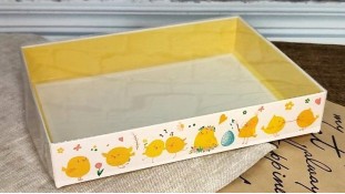 Коробка для пряників 15х20х3 см, Курчата
