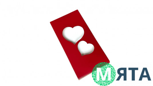 Коробка для шоколаду Червона, Серця