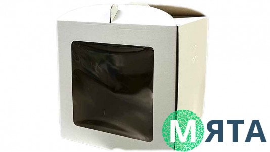 Коробка для торта 30х30х30, прямокутне вікно