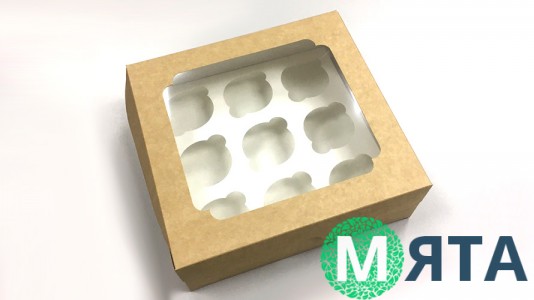 Коробка на 9 капкейків, Крафт