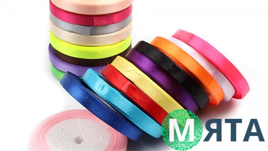 Стрічки атласні 0,6 см, рулон