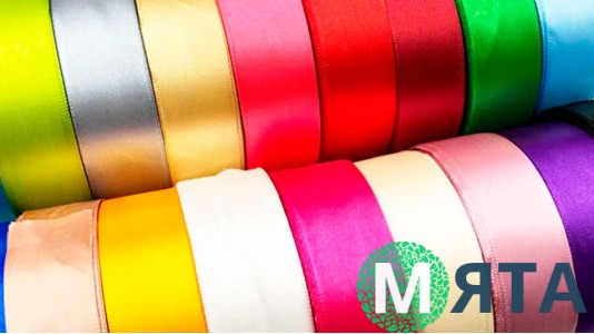 Стрічки атласні 1.2 см, рулон