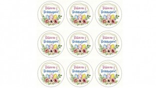 Наліпки Вітаємо з Пасхою, 9 шт