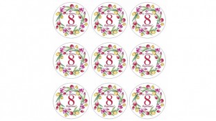 Наклейка Зі Святому 8 Березня, 9 шт