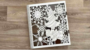 Дерев'яна коробка-розмальовка для Адвент Календаря, 30 осередків