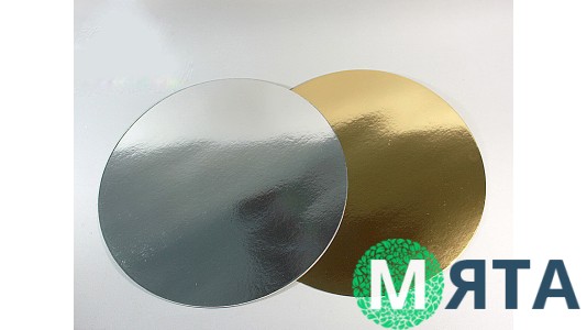 Підкладки під торт круглі, золото/срібло