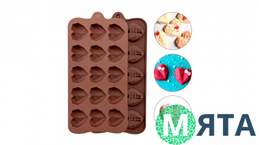 Силіконова форма для цукерок Гранені Серця