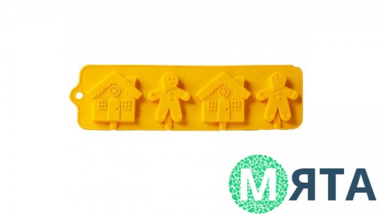 Силіконова форма для льодяників Чоловічки-будиночки