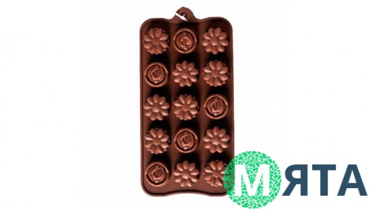 Силіконова форма для шоколаду Квіти асорті