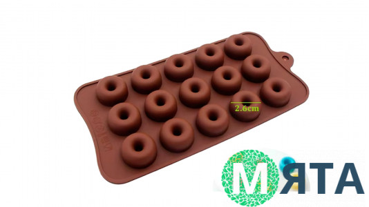 Силіконова форма міні пончики, 15 шт