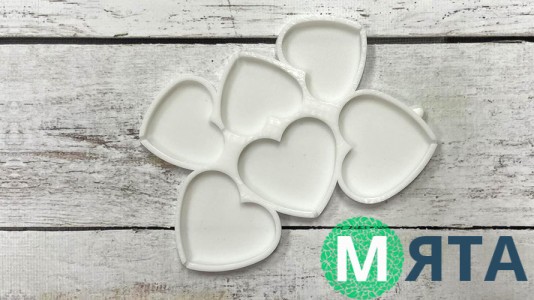 Силіконовий молд для льодяників Серця, 6 шт
