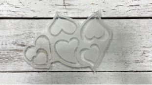 Силіконовий молд для льодяників Серця №2, 5 шт