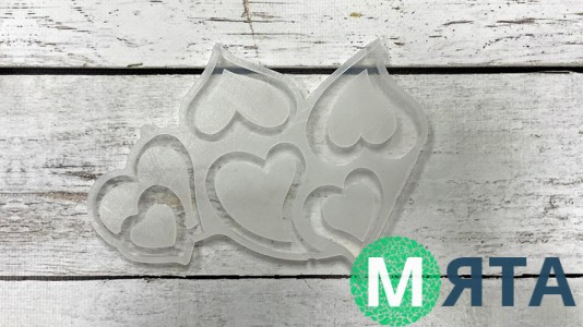 Силіконовий молд для льодяників Серця №2, 5 шт