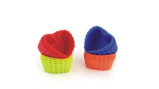 Набір силіконових порційних форм Серце рифлене. 10 штук