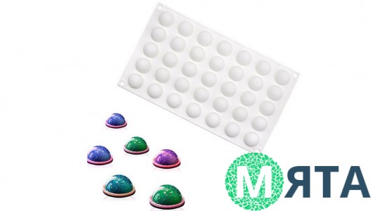 Силіконова форма для євродесертів Півсфери міні