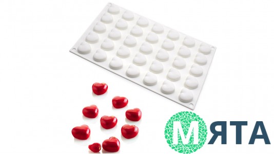 Силіконова форма для євродесертів Сердечки міні