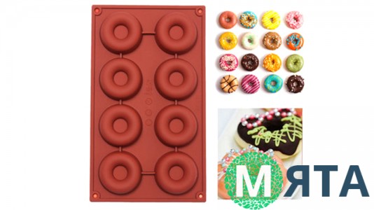 Силіконова форма для пончиків, 8 шт