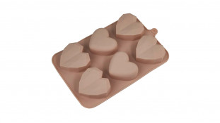 Силіконова форма Серця мікс, 6 шт