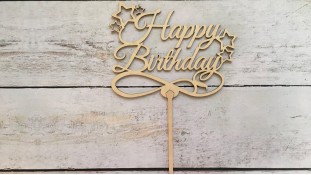 Топпер "Happy Birthday" 2, дерево