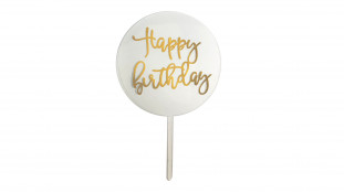 Топпер прозорий Happy Birthday, акрил