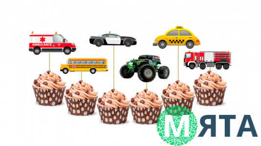 Міні-Топпери Машинки, картон