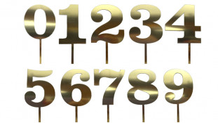 Топпер Золота цифра, полістирол