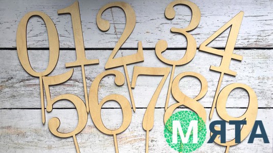 Топпер-цифра №3, дерево