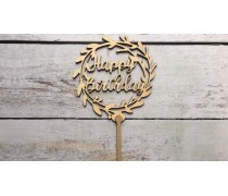 Топпер "Happy Birthday" №10, дерево