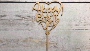 Топпер "Happy Birthday" №13, дерево