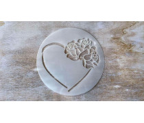 Трафарет Серце +3 троянди, 12 см