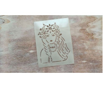 Трафарет Дівчина з вінком, 9,5 х12, 5 см