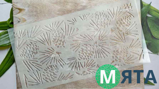 Трафарет Шишки з голками, 29х15 см