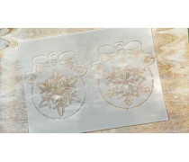 Трафарет Ялинкові кулі з бантами №3, 20х15 см