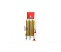 Свічки для торта хром золоті 10 см, 6 шт.