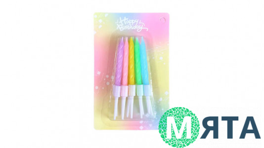Свічки для торта різнокольорові №2, 10 шт