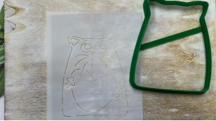 Вирубка + трафарет Кіт №4