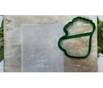 Вирубка + трафарет Квіти №2