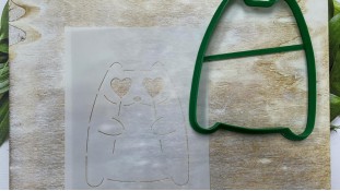 Вирубка + трафарет Кіт №5