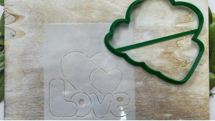 Вирубка + трафарет Love №2