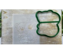 Вирубка + трафарет Ведмідь №8